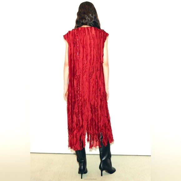 Zara Beaded ruffle dress. Round neck, sleeveless dress size Large! - Picture 5 of 10